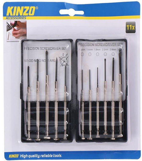 Kinzo Set 11 Precision Screwdrivers with 11 Interchangeable Bits