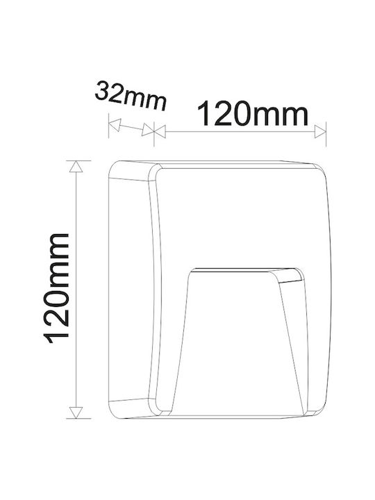 Adeleq Στεγανή Πλαφονιέρα LED 3W