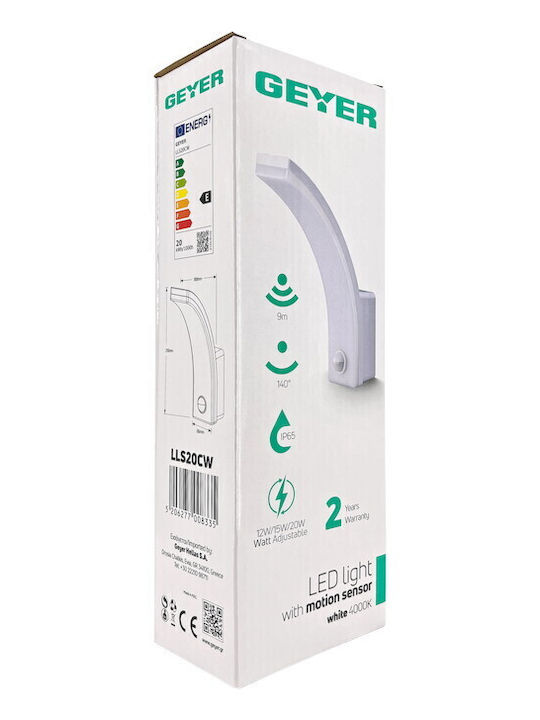 Geyer Стенно Външно Осветително Тяло LED IP65 с Естествено бяло Светлина