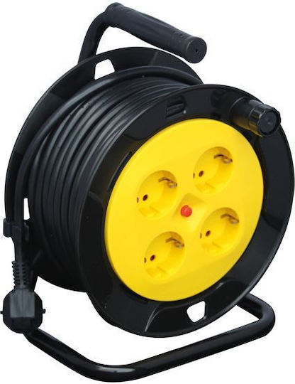 Eurolamp Extension Reel Cord 3 x 1.5mm²/15m Black