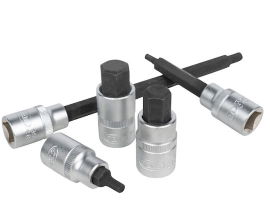JBM Lange Bit-Stecknüsse mit Bits Allen und Antriebsvierkant 1/2'' Set 30Stück
