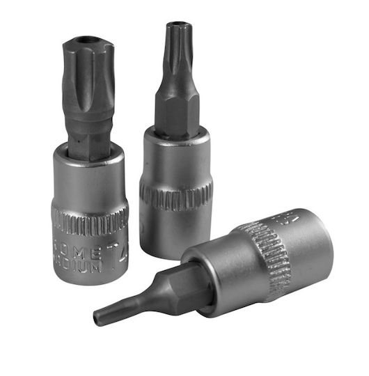 JBM Bit-Stecknüsse mit Bits Torx und Antriebsvierkant 1/4'' Set 7Stück