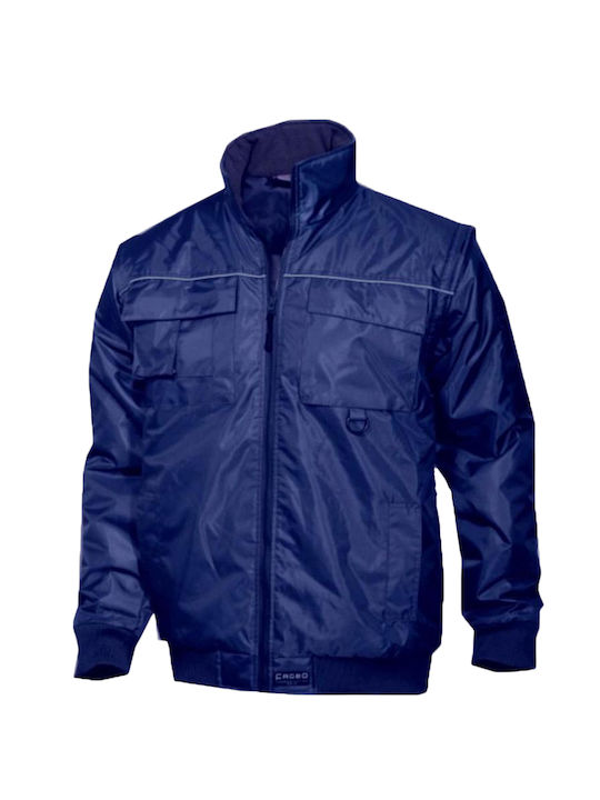 Fageo Work Jacket with Removable Lining Navy Blue with Detachable Sleeves