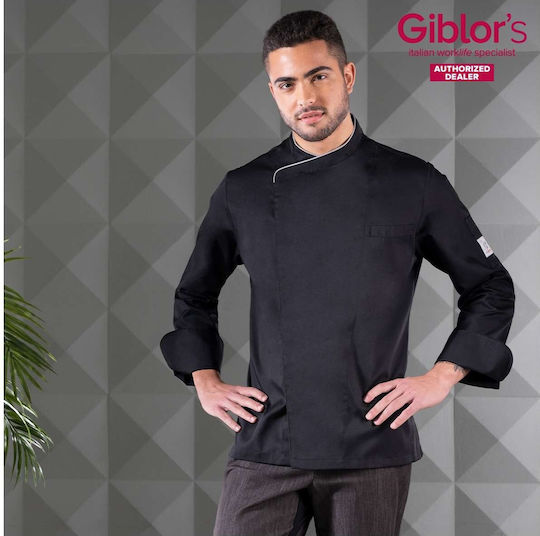 Giblor's Σακάκι Σεφ Γυναικείο Μαύρο με Μακρύ Μανίκι