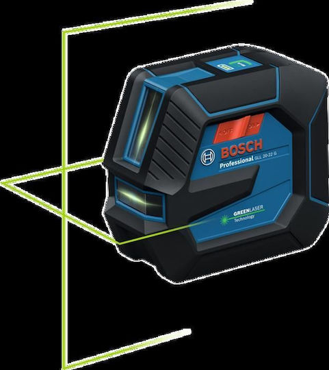 Bosch GLL 20-22 G + LB10 + DK10 Self-leveling Linear Laser Level Green Beam with Working Range 20m