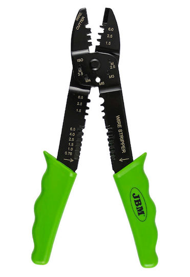 JBM Crimping Pliers for Terminal Plug Cross-Section Range 0.5 - 6mm² with Stripper