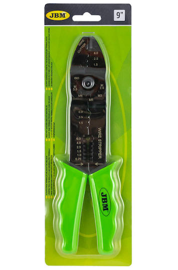 JBM Crimping Pliers for Terminal Plug Cross-Section Range 0.5 - 6mm² with Stripper