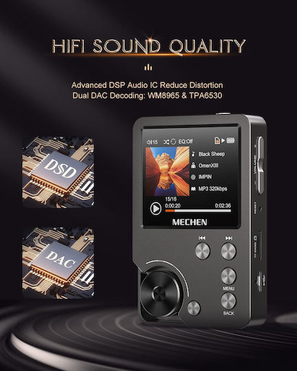 Mechen M30 Hi-Res MP3 Player 64GB With 2 Inch Black Screen