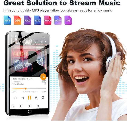Fanvace MP3 плейър (144GB) с IPS Сензорен Екран 4.02" Черен