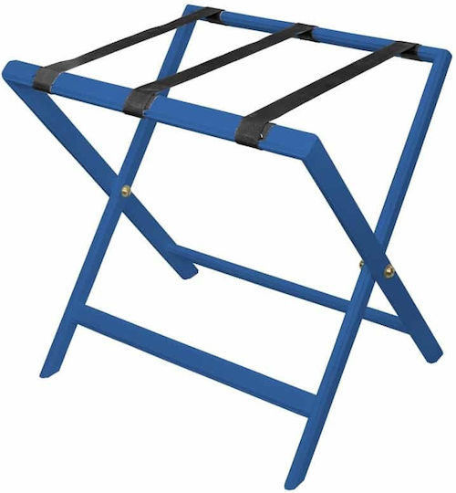 Wooden Foldable Hotel Luggage Rack Blue with Dimensions 60x38xHeight 49cm Foldable