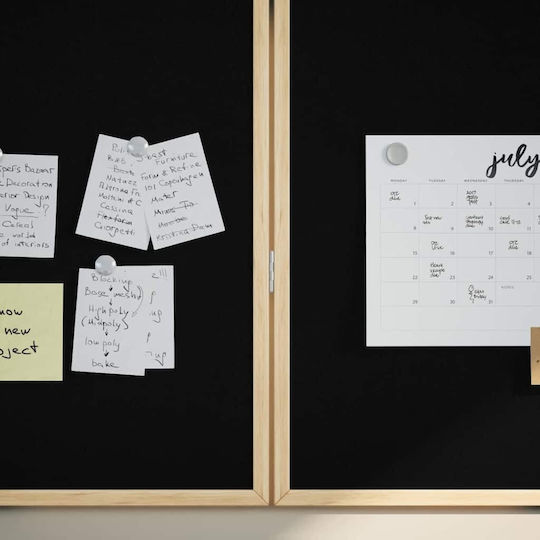 Chalk Board Black 80 X 1.4 X 80 Cm Solid Pine Wood 42015928