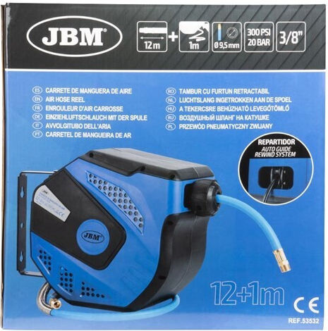 JBM 53532 Luftschlauch 12m mit Rolle