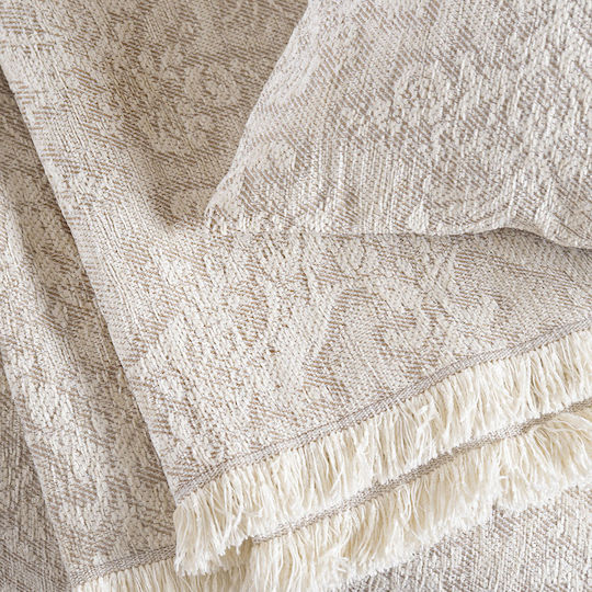 Rythmos Bianco Ριχτάρι Πολυθρόνας Chenille 160x180εκ. Εκρού