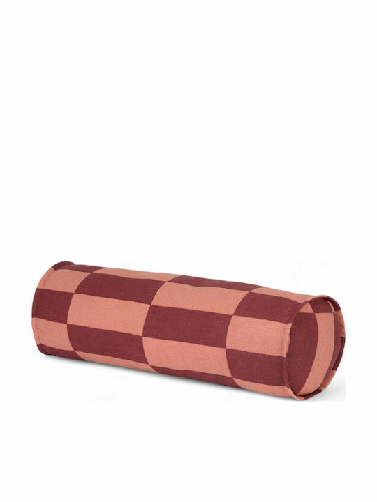 Vibes Μαξιλάρι Κυλινδρικό Maroon Tiles