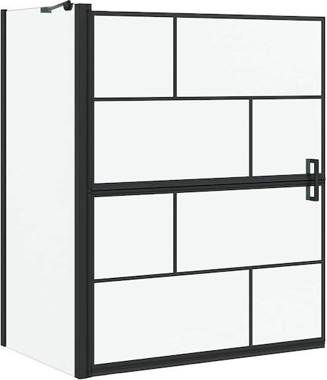 vidaXL Cabinet Cada De Baie Cu Ușă Pliabilă 100x68x129.5cm Sticlă Transparentă Neagră