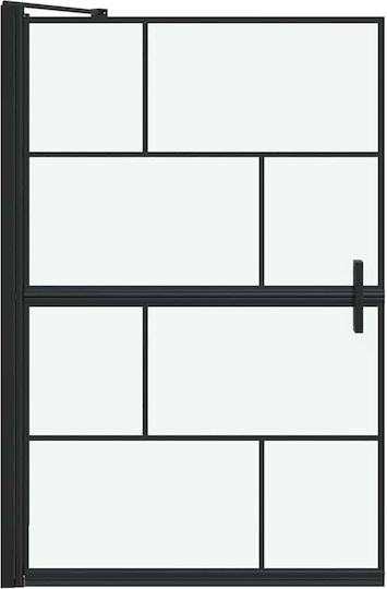 vidaXL Cabinet Cada De Baie Cu Ușă Pliabilă 80x68x129.5cm Sticlă Transparentă Neagră