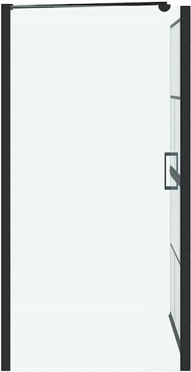 vidaXL Cabinet Cada De Baie Cu Ușă Pliabilă 80x68x129.5cm Sticlă Transparentă Neagră