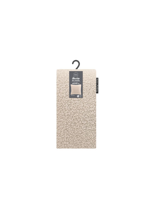Douceur d'Intérieur Διακοσμητική Μαξιλαροθήκη Woolen Fleece Natural 40x40εκ.
