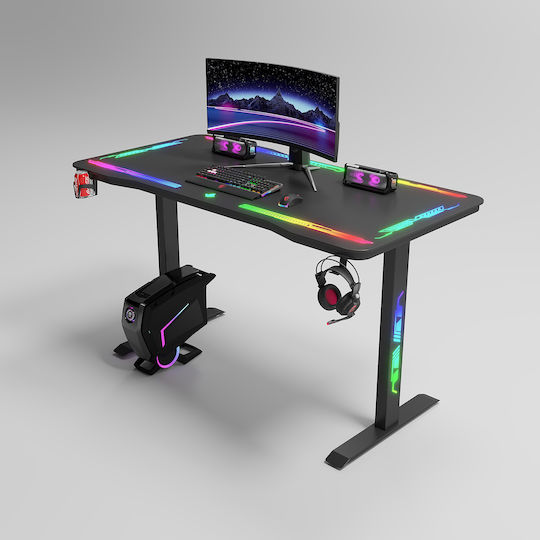 Γραφείο Gaming με LED 120x60x74εκ. Μαύρο