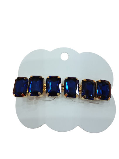 Dark Blue Hair Pin Cube Shape Rhinestones