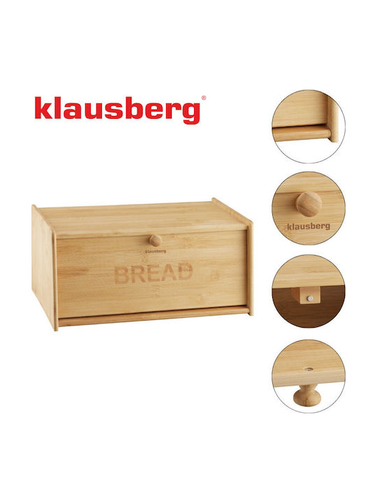 Klausberg Bread Box made of Bamboo Brown 39.5x24.5x18cm