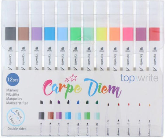 Topwrite Board & Fine Markere de Desen Set 12buc