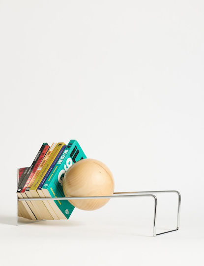 Βιβλιοστάτης Toke 438ctf1302 16,5x49x18cm Silver Hanah Home Μέταλλο Ξύλο