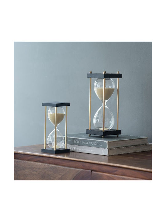 Artekko Clepsidră Decorativă Pentru Birou Din Sticlă 9.5x9.5x25.5 cm În Culoare Neagră