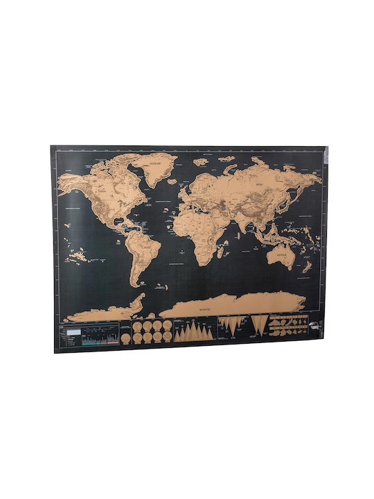 Scratch Map for Office Decoration 59x59x59cm in Black color