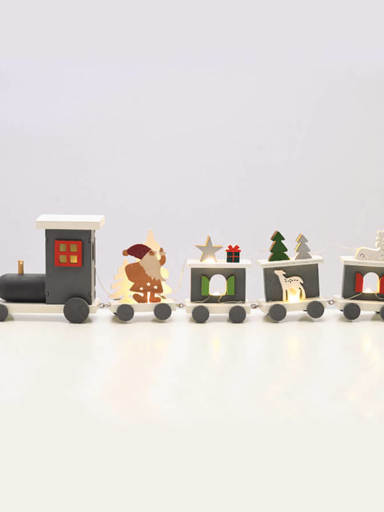 Aca Illuminated Christmas Wooden Figure Train Height 45cm