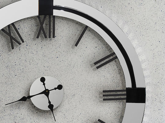 Wanduhr Spiegel Schwarz Ø87cm
