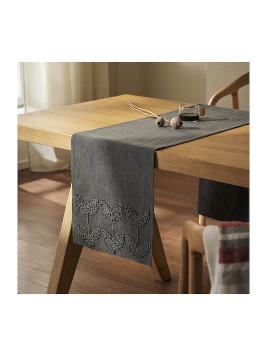 Gofis Home Ράνερ Βαμβακερό Γκρι 33x150εκ.