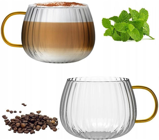 Vialli Design Glass Coffee / Freddo Cup Yellow 350ml