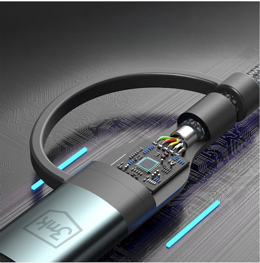 3MK USB to Lightning / Type-C Cable 2A Μαύρο 1.2m