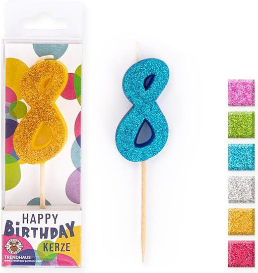 Κερί Trend Glitter Mini No 8 8,8cm 957627 Τυχαία Επιλογή Χρώματος