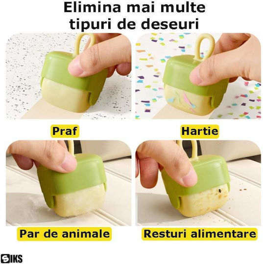 Siks Rola Reutilizabilă Pentru Scame Lavabilă Din Silicon Îndepărtează Părul De Animale Scame De Pe Haine Mobilier Design Compact Dimensiune 4.5x4.5cm Verde Galben