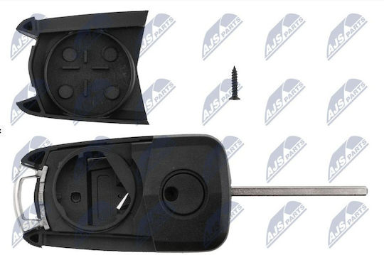 NTY Car Key Shell with Blade with 2 Buttons for Opel