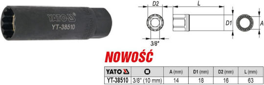 Yato Spark Plug Wrench 14mm