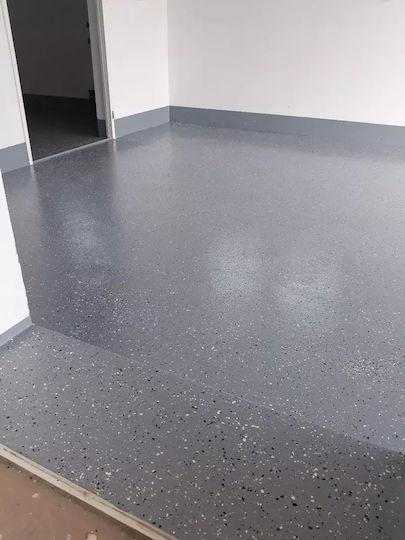 Set Vopsea Epoxidică Pardoseli Beton Role Vopsea Lac Fulgi Gri 20m2