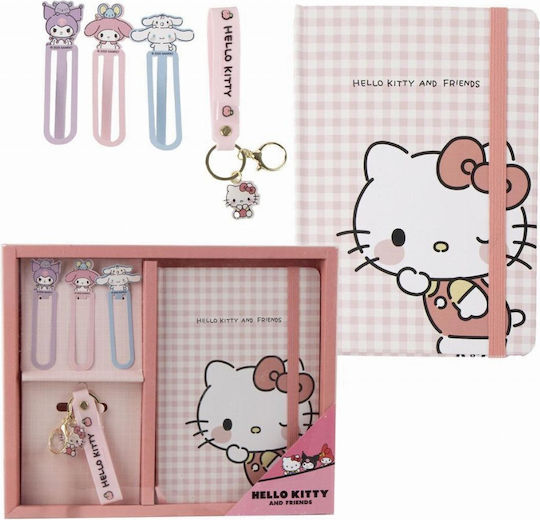 Hello Kitty Schreibwaren-Set A5 Notizbuch + Lesezeichen