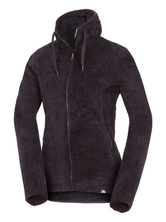 Fleece Γυναικεία Ζακέτα σε Μαύρο Χρώμα