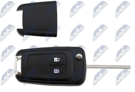 NTY Car Key Shell with Blade with 2 Buttons for Opel