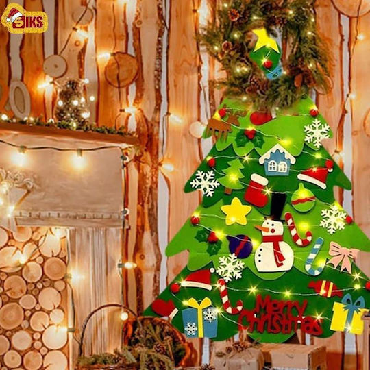 cu lumină LED Decorațiune de Crăciun Material textil Braduleț 98cm. Verde