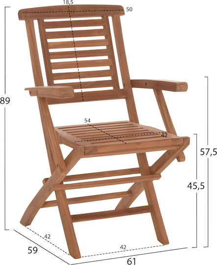 Crander 7 Stück Garten- und Outdoor-Möbelsets für Speisesaal Natur Herstellerfarbe