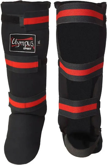 Olympus Sport Low Kick Cotton Curve Hard Shin Guards Adults Black