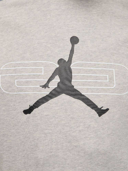 Dri-Fit Φούτερ με Κουκούλα Grey Heather / White
