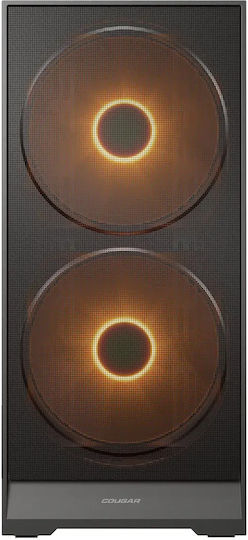 Cougar Airface 180 Gaming Midi Tower Κουτί Υπολογιστή με Πλαϊνό Παράθυρο και ARGB Φωτισμό Μαύρο