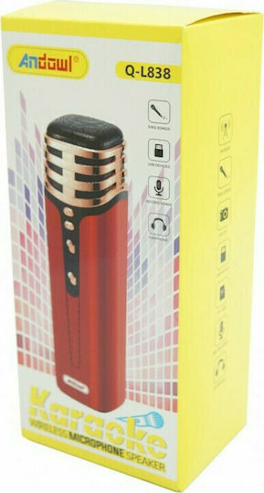 Andowl Wireless Karaoke Microphone Q-L838 Q-L838 Red