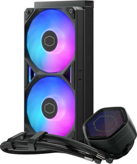 CoolerMaster MasterLiquid 240 Atmos II Water Cooling System AIO CPU with 2 120mm Fans and RGB Lighting