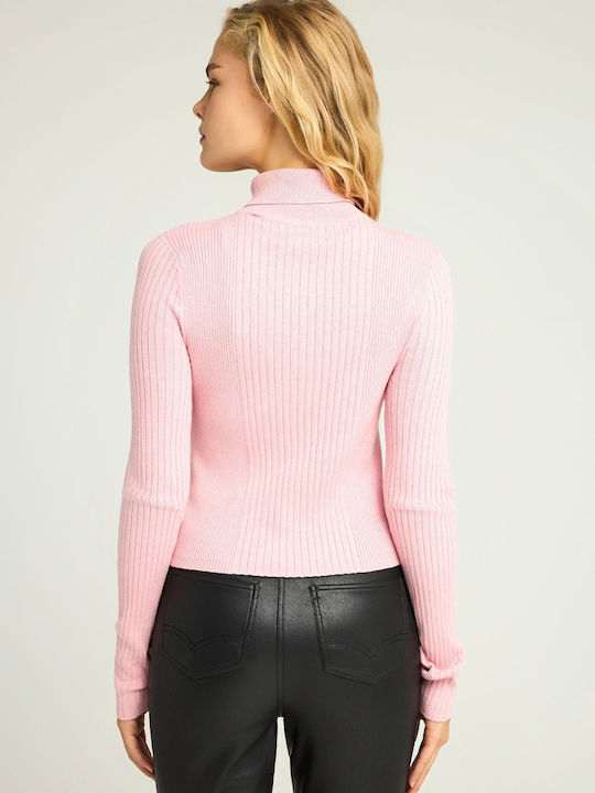 Women's Sweater Turtleneck Pink